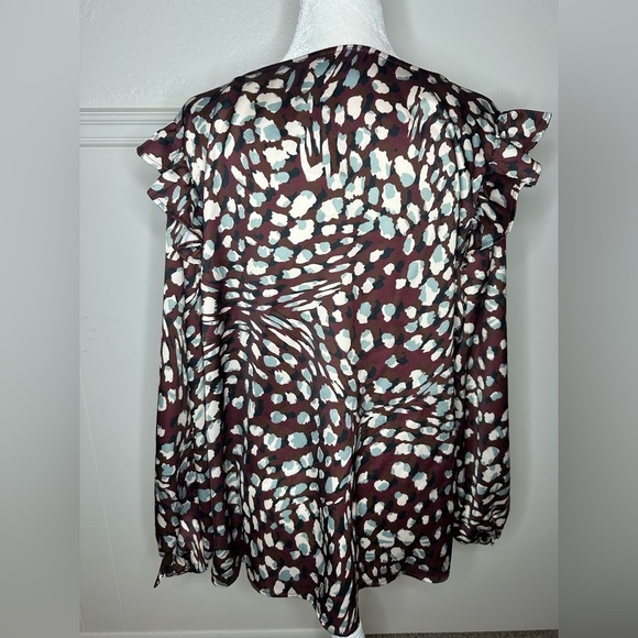 Eloquii Geo print Ruffle Blouse Sz 20 - Picture 3 of 8